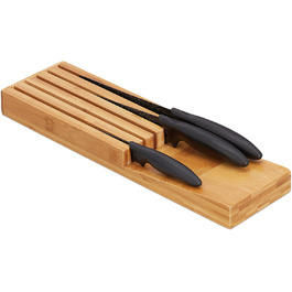 Relaxdays Messerorganizer, Messeraufbewahrung für 5 Messer, 3,5 x 11 x 39 cm