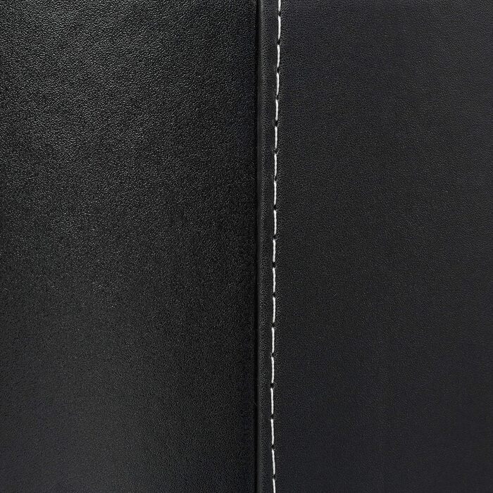 Relaxdays, schwarz Kaminholzkorb Kunstleder  stabiler Feuerholzkorb mit Tragegriffen, für Brennholz & Zeitungen, oval, 80% Pappe (L, Single)