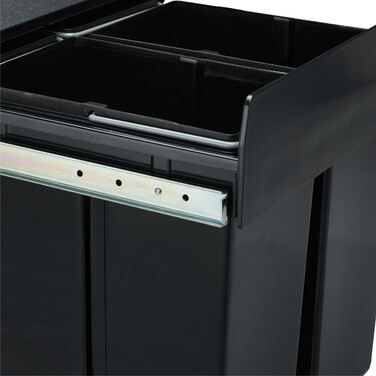 Relaxdays Einbaumülleimer schwarz 4x8 l