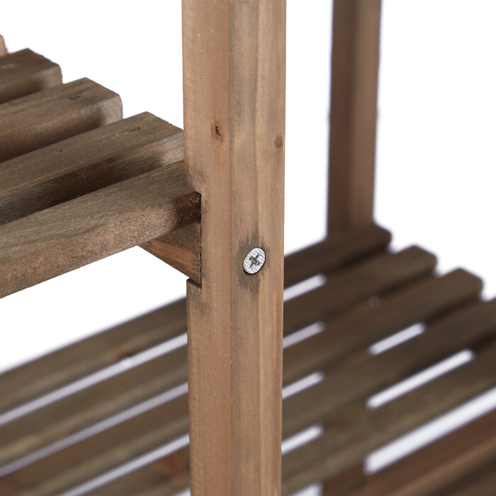 Relaxdays Braunes Blumenregal aus Holz