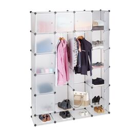 Relaxdays Kleiderschrank Stecksystem 18 Fächer