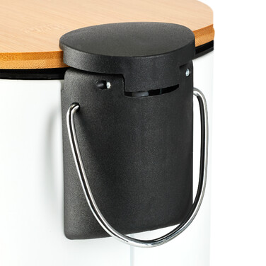 Relaxdays Bad Mülleimer 3 l mit Bambusdeckel