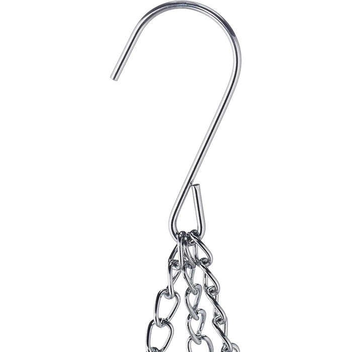 Relaxdays Hängekorb 3 Etagen, Obstkörbe, 3er Etagere für Decke, platzsparend in Küche, Stahl, silber, 73x28x28cm