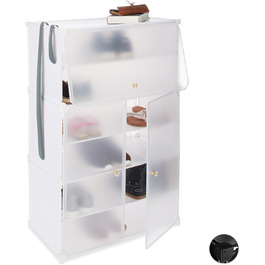 Relaxdays Schuhschrank, XL Steckregal, 6 Fächer, Türen, HBT 94x61,5x31,5 cm
