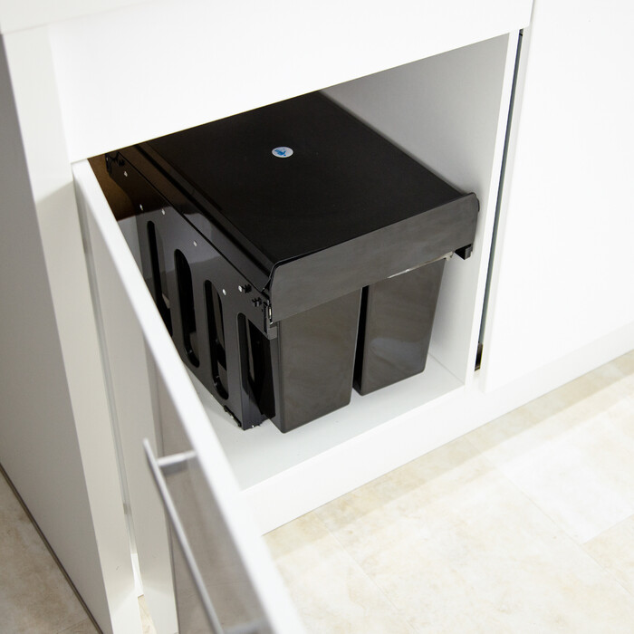 Relaxdays Einbaumülleimer schwarz 4x8 l