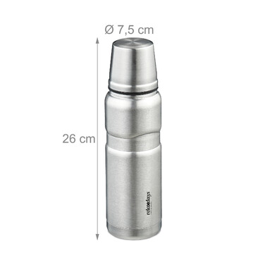 Relaxdays Trinkflasche mit Becher 500 ml