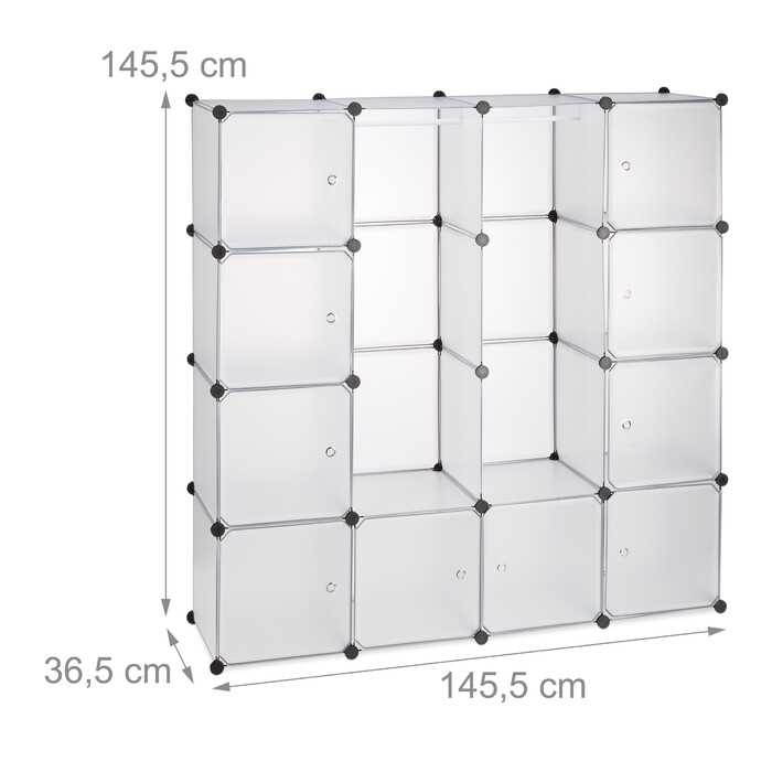 Relaxdays Kleiderschrank Stecksystem 12 Fächer