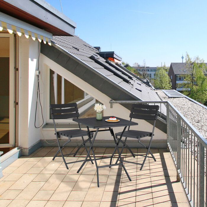 Relaxdays Balkonmöbel Set 3-teilig in Holzoptik