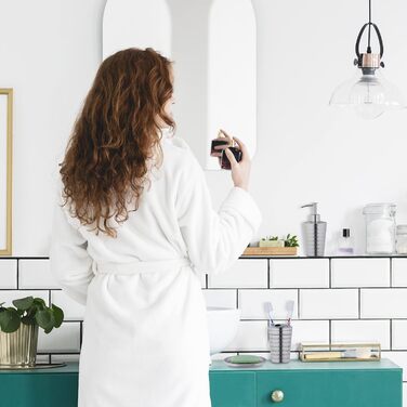 Relaxdays 5-tlg. Badezimmer Set, Edelstahl poliert, moderne Badaccessoires, Silber