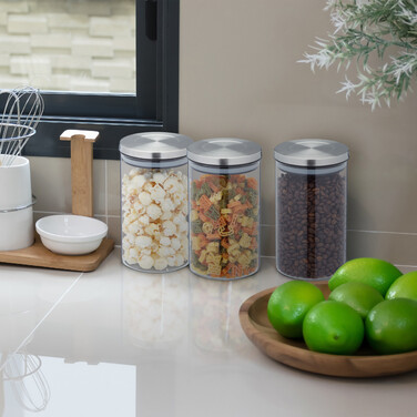 Relaxdays Vorratsglas 3er Set je 800 ml