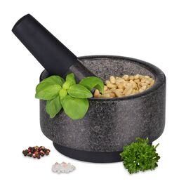 Relaxdays Mörser mit Stößel aus Granit