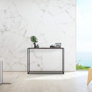 Relaxdays Konsolentisch, 80x110x38 cm, Industrial, Flur & Wohnzimmer, Metall & MDF, braun/schwarz