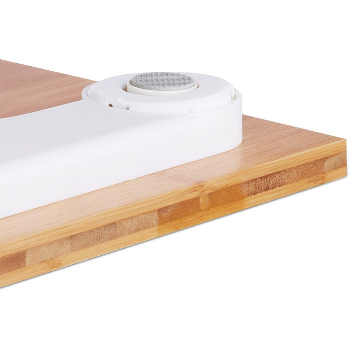 Relaxdays, Natur Personenwaage digital, Traglast 180 kg, Bambus, batteriebetrieben, Digitalwaage, HxBxT: 3 x 30 x 30 cm