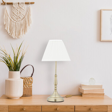 Relaxdays Tischlampe weiß gold