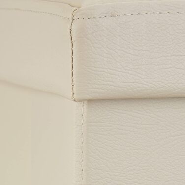 Relaxdays Faltbare Sitzbank XL Kunstleder, 38x114x38 cm, Sitztruhe mit Stauraum, Creme