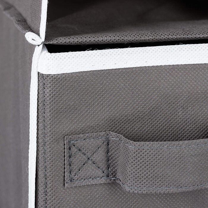 Relaxdays,  Hängeregal Stoff, Hängeaufbewahrung, 6 Fächer, 2 Schübe, für Kleiderschrank, HBT: ca. 82x14,5x30 cm, 30 x 14.5 x 82 cm (Grau)