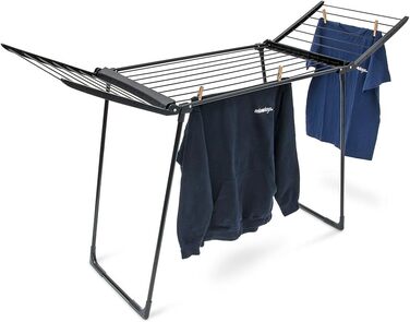Relaxdays Standtrockner H x B x T: ca. 104 x 169 x 54,5 cm wetterfester Wäschetrockner klappbar mit Wäscheleinen und einer Trockenlänge von 13 m für Wäsche, Kleidung, Textilien etc, schwarz