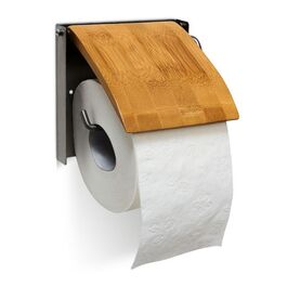 Relaxdays Toilettenpapierhalter Bambus