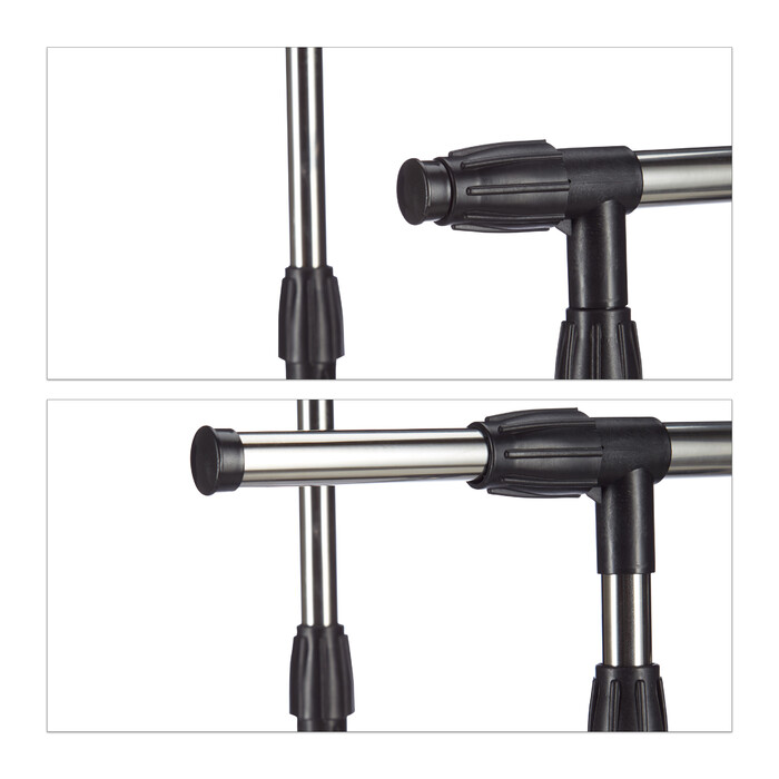 Relaxdays Rollgarderobe mit 2 Kleiderstangen