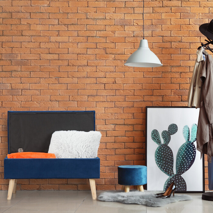 Relaxdays Samt Sitzbank mit Stauraum