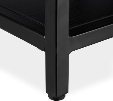 Relaxdays, schwarz Beistelltisch, modernes Design, Wohnzimmer, Glas, Metall & MDF, 50x50x50 cm, quadratischer Couchtisch, 50 x 50 x 50 cm