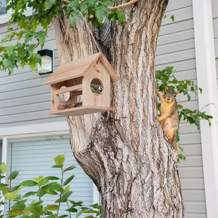 Relaxdays Vogelfutterhaus aus Holz
