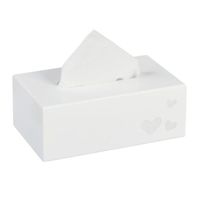 Relaxdays Taschentuchbox 'Herzen'