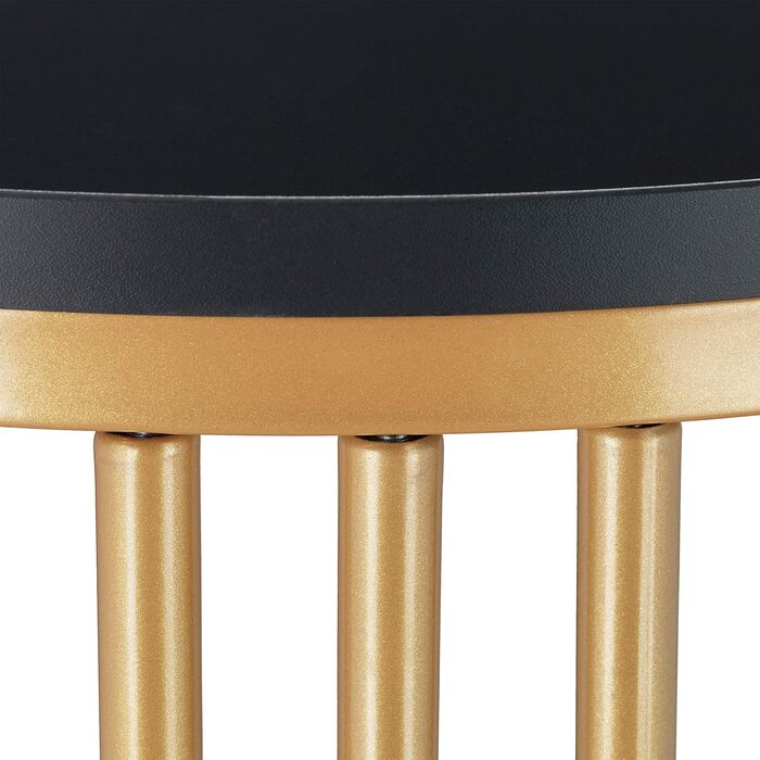 Relaxdays Beistelltisch MARMO, Metall & MDF, Marmoroptik, rund, HxD: 51x41 cm, weiß/Gold (Schwarz/Gold)
