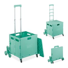 Relaxdays Einkaufstrolley klappbar + Deckel 8 Rad
