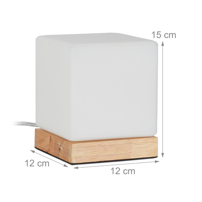 Relaxdays Tischlampe aus Milchglas