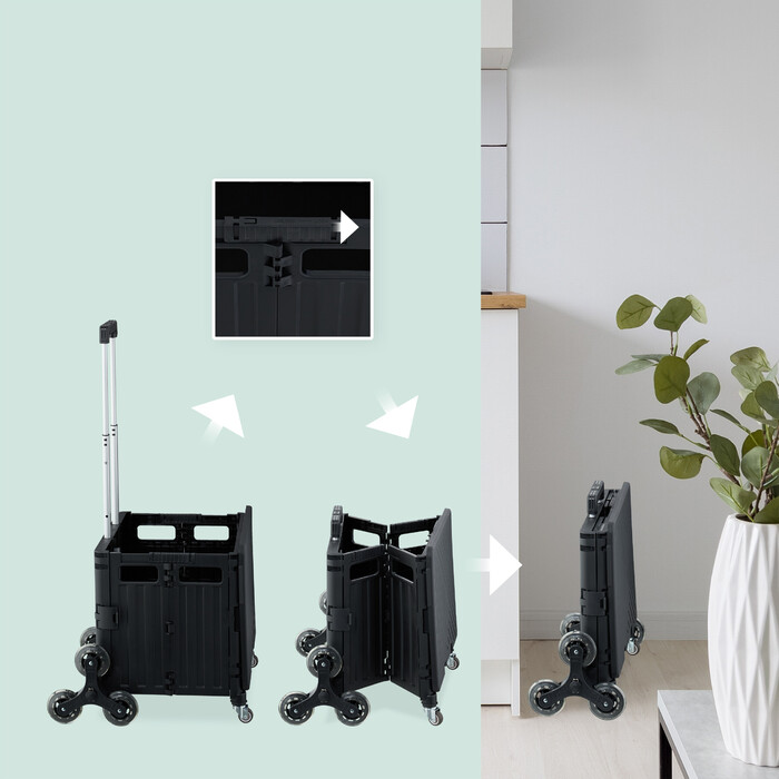 Relaxdays Einkaufstrolley klappbar + Deckel 8 Rad