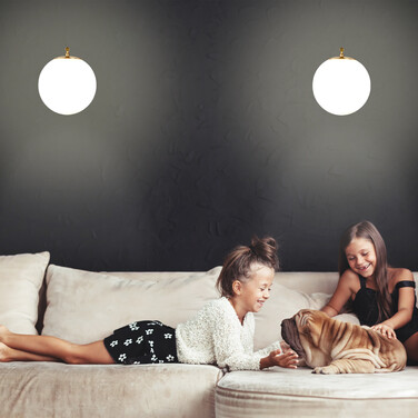 Relaxdays Wandleuchte Messing GLOBI