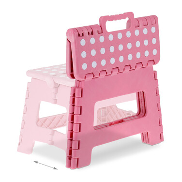 Relaxdays Klapphocker faltbar M Pink