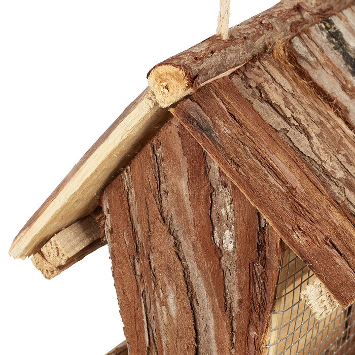 Relaxdays Vogelfutterhaus mit Rinde