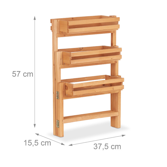 Relaxdays Blumentreppe Holz beweglich