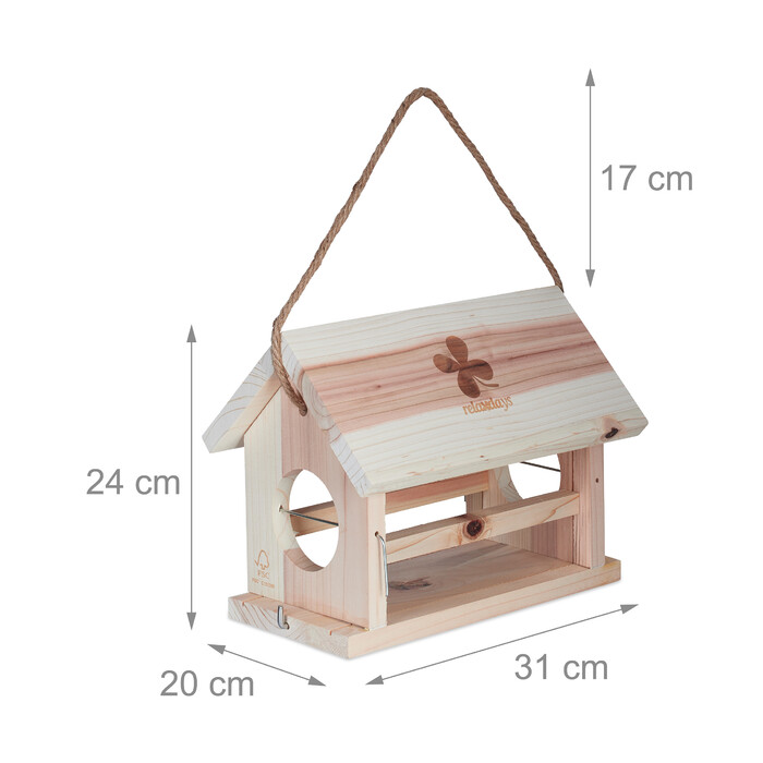 Relaxdays Vogelfutterhaus aus Naturholz