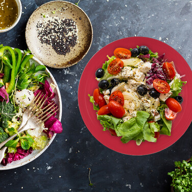 Relaxdays Zweifarbige Salatschüssel aus Edelstahl