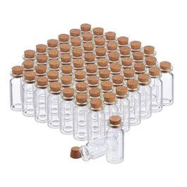Relaxdays Mini Glasfläschchen mit Korken 60er Set