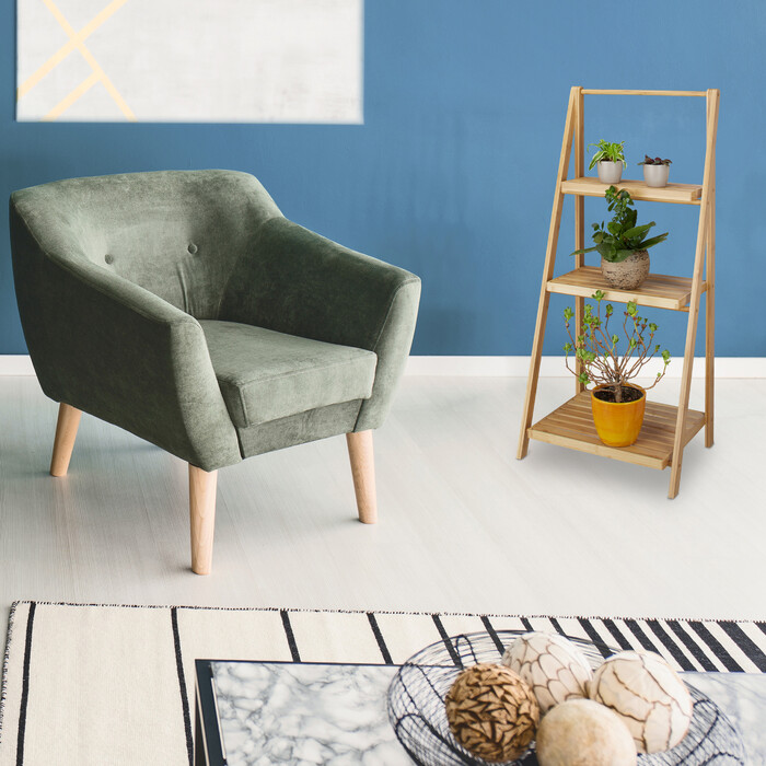 Relaxdays Blumentreppe innen Bambus