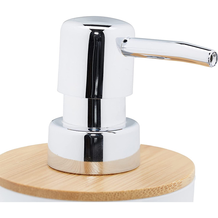 Relaxdays Badezimmer Set, 6-teilig, Badaccessoires Kunststoff, Bambus, komplette Badezimmerausstattung, Badset, (Weiß)