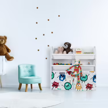 Relaxdays Kinderregal mit Monstern