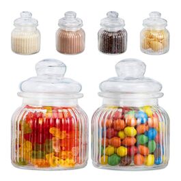 Relaxdays Vorratsgläser 6er Set 700 ml