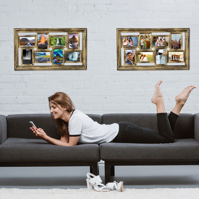 Relaxdays Bilderrahmen Vintage 8 Bilder