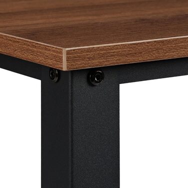 Relaxdays TV Bank, 3 Ablagen, Metall, Holzmaserung, für Wohnzimmer, Industrial, Couchtisch, HxBxT: 51x100x40 cm, braun