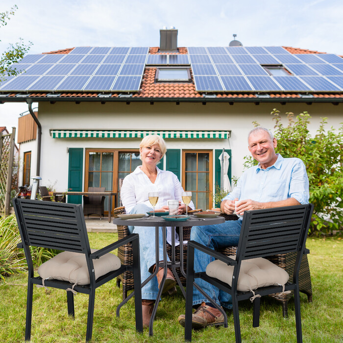Relaxdays Schwarzer Gartenstuhl im 2er Set