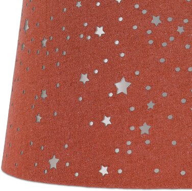 Relaxdays Kinderzimmerlampe Sterne, hängende Schirmlampe für Mädchen, Sternenhimmel Motiv, E27, runder Stoffschirm,  122 x 27 x 27 cm (Rot)