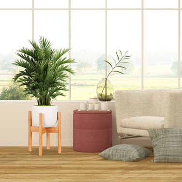 Relaxdays Blumenständer Bambus verstellbar