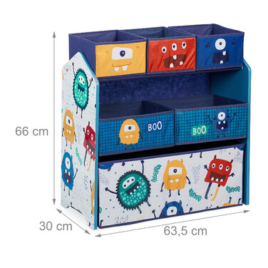 Relaxdays Kinderregal mit Boxen Monster