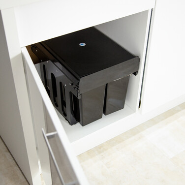 Relaxdays Einbaumülleimer schwarz 4x8 l