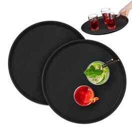 Relaxdays Rundes Gastro Serviertablett 2er Set